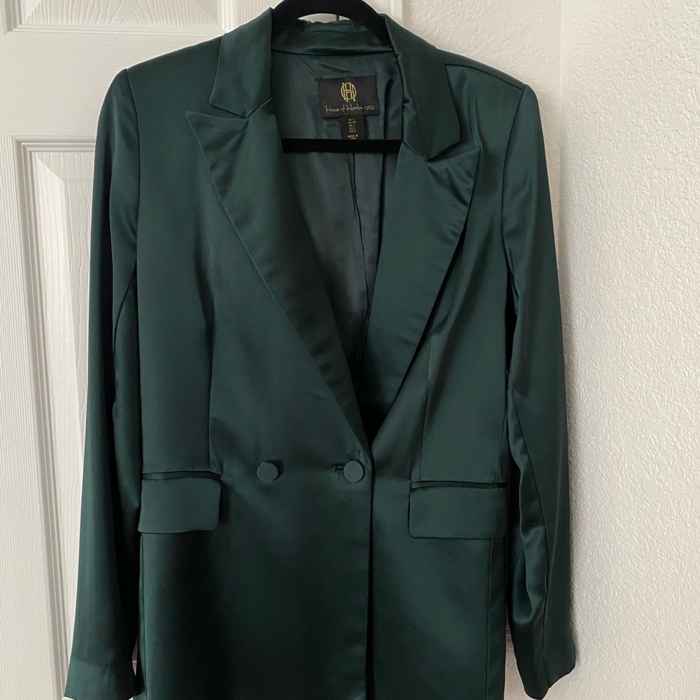 House of Harlow 1960 Green Blazer with Notched Lapels